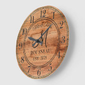 Rustikales, Personalisiertes, hochgezogenes Monogr Große Wanduhr (Winkel)