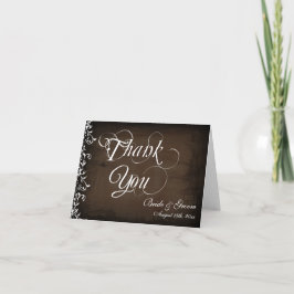 Rustikales Personalisiertes Hochzeitsszenario Dank Dankeskarte
