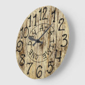 Rustikales Personalisiertes Holz Große Wanduhr (Winkel)