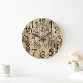 Rustikales Personalisiertes Holz Große Wanduhr (Zuhause)