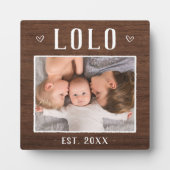 Rustikales Personalisiertes Lolo Grandpa Foto Fotoplatte (Vorderseite)
