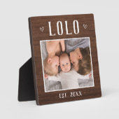 Rustikales Personalisiertes Lolo Grandpa Foto Fotoplatte (Vorderseite)