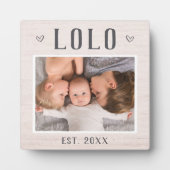 Rustikales Personalisiertes Lolo Grandpa Foto Fotoplatte (Vorderseite)