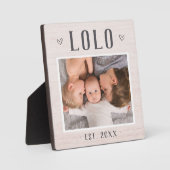 Rustikales Personalisiertes Lolo Grandpa Foto Fotoplatte (Vorderseite)