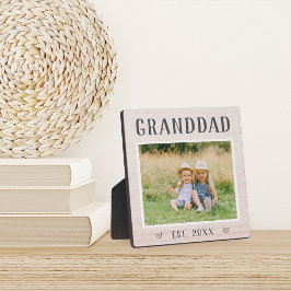 Rustikales Personalisiertes Opa-Foto Fotoplatte