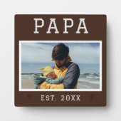 Rustikales Personalisiertes Papa Foto Plaque Fotoplatte (Vorderseite)