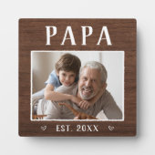 Rustikales Personalisiertes Papa Grandpa Foto Fotoplatte (Vorderseite)