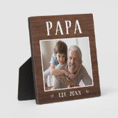 Rustikales Personalisiertes Papa Grandpa Foto Fotoplatte (Vorderseite)
