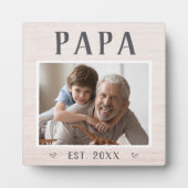 Rustikales Personalisiertes Papa Grandpa Foto Fotoplatte (Vorderseite)
