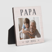 Rustikales Personalisiertes Papa Grandpa Foto Fotoplatte (Vorderseite)
