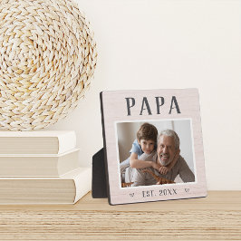 Rustikales Personalisiertes Papa Grandpa Foto Fotoplatte