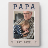 Rustikales Personalisiertes Papa & Grandpa Foto Pl Fotoplatte (Vorderseite)