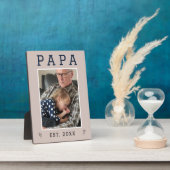 Rustikales Personalisiertes Papa & Grandpa Foto Pl Fotoplatte (Seite)