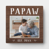 Rustikales Personalisiertes Papaw Grandpa-Foto Fotoplatte (Vorderseite)