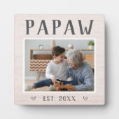 Rustikales Personalisiertes Papaw Grandpa-Foto Fotoplatte (Vorderseite)