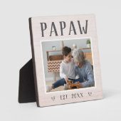 Rustikales Personalisiertes Papaw Grandpa-Foto Fotoplatte (Vorderseite)