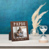 Rustikales Personalisiertes Papou Grandpa Foto Fotoplatte (InSitu)