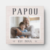 Rustikales Personalisiertes Papou Grandpa Foto Fotoplatte (Vorderseite)