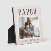 Rustikales Personalisiertes Papou Grandpa Foto Fotoplatte (Vorderseite)
