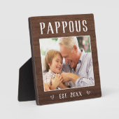 Rustikales Personalisiertes Pappel Opa Foto Fotoplatte (Vorderseite)