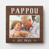 Rustikales Personalisiertes Pappou Grandpa Foto Fotoplatte (Vorderseite)