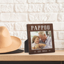 Rustikales Personalisiertes Pappou Grandpa Foto