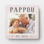 Rustikales Personalisiertes Pappou Grandpa Foto Fotoplatte (Vorderseite)