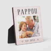 Rustikales Personalisiertes Pappou Grandpa Foto Fotoplatte (Vorderseite)