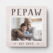 Rustikales Personalisiertes Pepaw Grandpa Foto Fotoplatte (Vorderseite)
