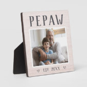 Rustikales Personalisiertes Pepaw Grandpa Foto Fotoplatte (Vorderseite)