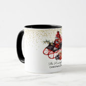 Rustikales Personalisiertes Rotes Vintages Schlitt Tasse (Vorderseite Links)