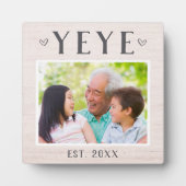 Rustikales Personalisiertes Yeye Grandpa-Foto Fotoplatte (Vorderseite)