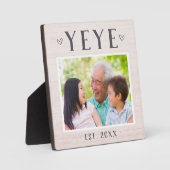 Rustikales Personalisiertes Yeye Grandpa-Foto Fotoplatte (Vorderseite)