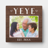 Rustikales Personalisiertes Yeye Grandpa-Foto Fotoplatte (Vorderseite)