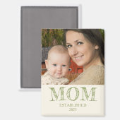 Rustikales persönliches Namensjahr etablierte Mama Magnet (Vorderseite/Rückseite)