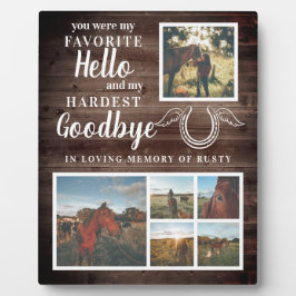 Rustikales Pet Horse Personalisiertes Memorial Fot Fotoplatte