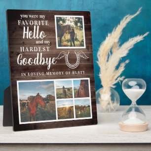 Rustikales Pet Horse Personalisiertes Memorial Fot Fotoplatte