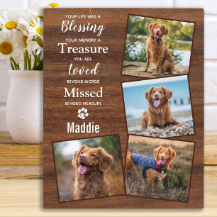 Rustikales Pet Loss Foto Collage Pet Memorial Fotoplatte