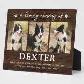 Rustikales Pet Loss Memorial 3 Foto Plaque Fotoplatte (Seite)