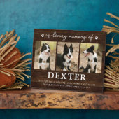 Rustikales Pet Loss Memorial 3 Foto Plaque Fotoplatte (Seite)