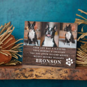 Rustikales Pet Loss Memorial Quote & Foto Collage Fotoplatte (Seite)