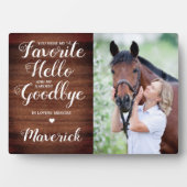 Rustikales Pet Loss Personalisiertes -Memorial Fot Fotoplatte (Vorderseite)