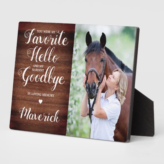 Rustikales Pet Loss Personalisiertes -Memorial Fot Fotoplatte (Seite)