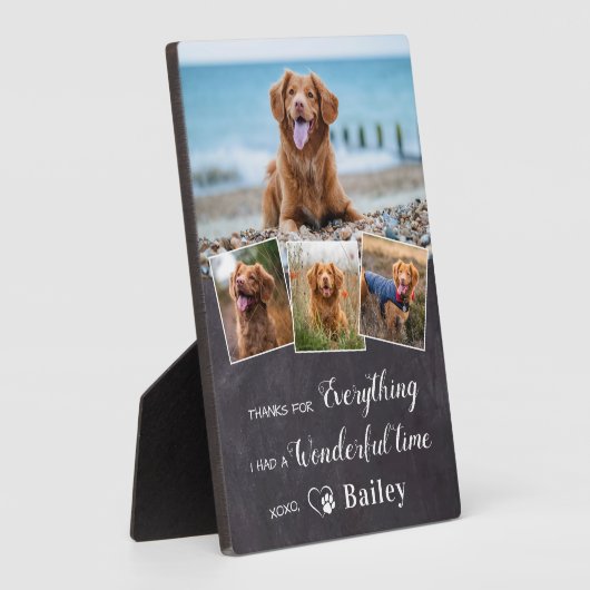 Rustikales Pet-Memorial aus Hund 4 Foto Keepake Fotoplatte (Seite)