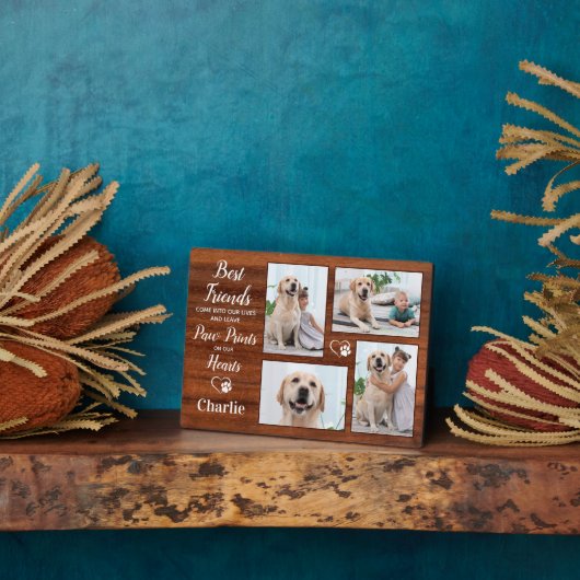 Rustikales Pet-Memorial Keepake Foto Collage Fotoplatte (Seite)