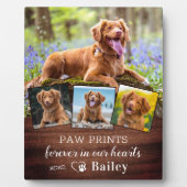 Rustikales Pet-Memorial Personalisiert 4 Foto Hund Fotoplatte (Vorderseite)