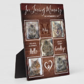 Rustikales Pet-Memorial Personalisiert 5 Cat Foto Fotoplatte (Seite)