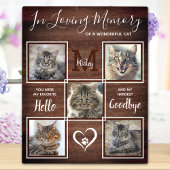 Rustikales Pet-Memorial Personalisiert 5 Cat Foto Fotoplatte