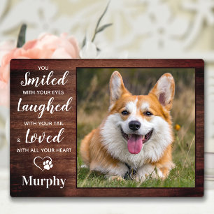 Rustikales Pet-Memorial Personalisiert Hund Loss F Fotoplatte