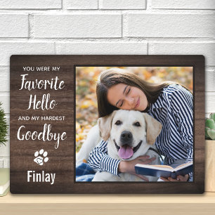 Rustikales Pet-Memorial Personalisiertes Foto Fotoplatte